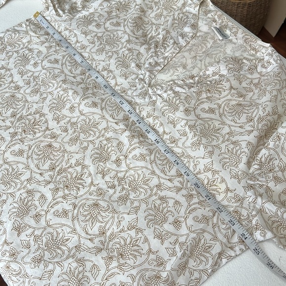 CP SHADES Sz M Vintage Tunic Top Ivory Floral Print Cotton - Picture 5 of 8